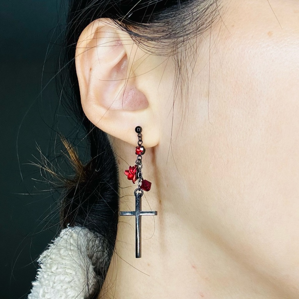 Red Rose Earing